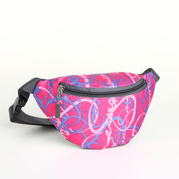 Сумка поясная, детская, на молнии, малиновая