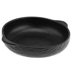 Шунгит 3D Блюдо фарфоровое 303х264х70мм, 2,35л, с ручками, черный, глянцевая глазурь, рельефный декор (Китай) - Домашняя мода фото 2