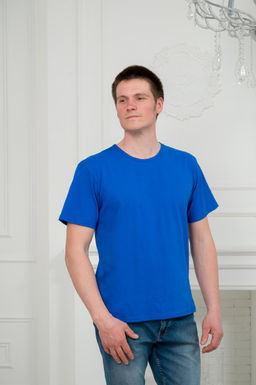 Футболка мужская из кулирки синий - Амадэль фото 4