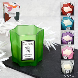 Свеча ароматическая в подсвечнике 7х7 см / B712 /уп 96/