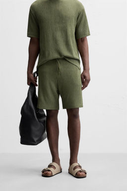 RELAXED FIT JACQUARD BERMUDA SHORTS - Zara фото 18