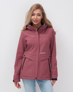 Ветровка спортивная женская с капюшоном softshell малинового цвета 9566M - Mtforce фото 22
