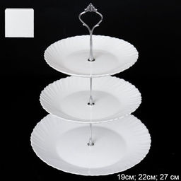 Ваза для фруктов 3-х ярусная белая / DPG-3/LHP75/85/105 (White) /уп12/