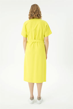 Женское неоново-желтое тканое платье - U.s. polo assn фото 4