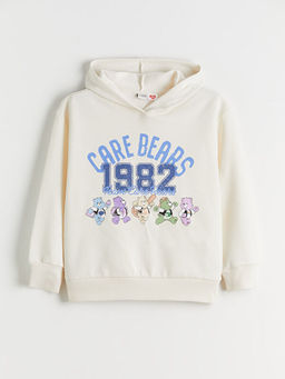 Kap??onlu Care Bears Bask?l? K?z ?ocuk Sweatshirt
