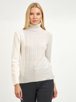 водолазка женская серая с объемным узором - Glenfield фото 5