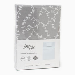 КПБ LoveLife 1.5 сп Ветви цв.серый, 147*210,150*215,70*70 -1 шт,100% хлопок,бязь 120 г/м2 10223  фото 5