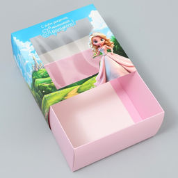 Цена за 5 шт. Коробка-фоторамка складная Маленькой принцессе, 14 х 14 х 8 см - Дарите счастье фото 4