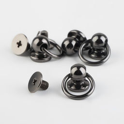 Цена за 2 шт. Кобурный винт d=6/8×9 мм, с кольцом d=10 мм, 4 шт., цвет чёрный никель