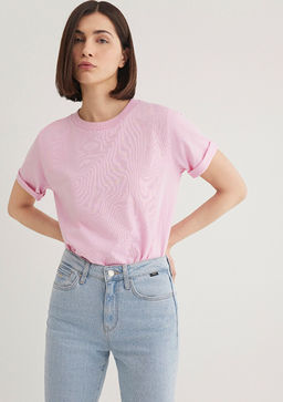 Lila Basic Tisort - Mavi фото 2