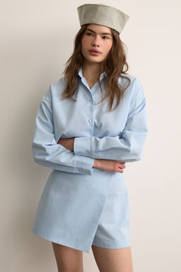 Шорты мини изо льна на запах - Mollis фото 2