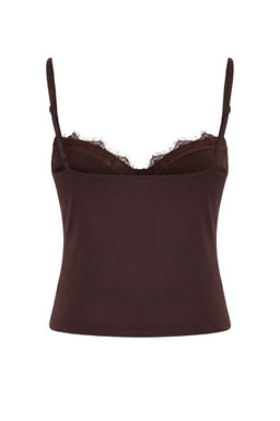 Kahverengi Dantel Garnili Kapl? Party Bluz TPRSS26BZ00010