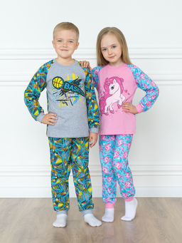 Пижама детская меланж принт баскетбол