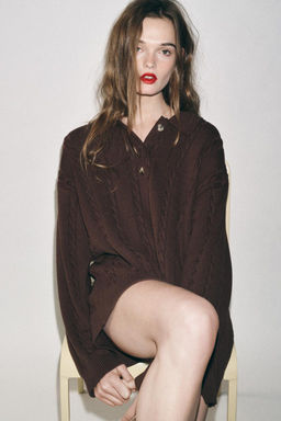 CABLE KNIT POLO SHIRT - Zara фото 4