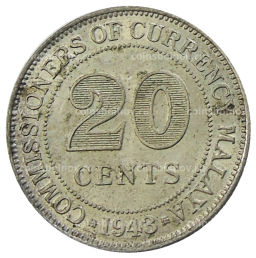 20 центов 1943 года Малайя