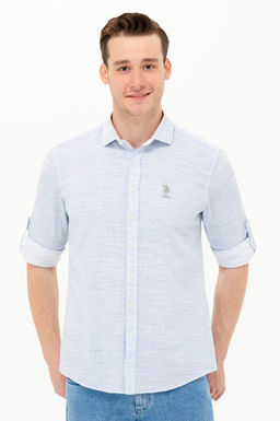 U. S. Polo Assn / Мужская синяя рубашка с длинным рукавом - U.s. polo assn фото 17
