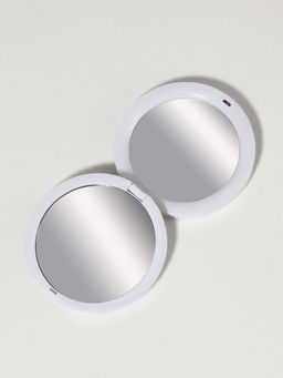 Зеркало складное «Витраж», d=7.3 см, с увеличением х2, белое/оранжевое