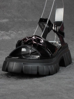 08-PEY144-5 BLACK Босоножки женские (натуральная кожа)