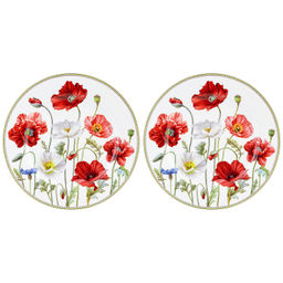 Набор тарелок 2 пр. 26*26*2 см "Маки" NEW BONE CHINA