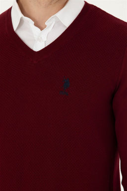 U. S. Polo Assn Мужской бордово-красный базовый свитер - U.s. polo assn фото 7
