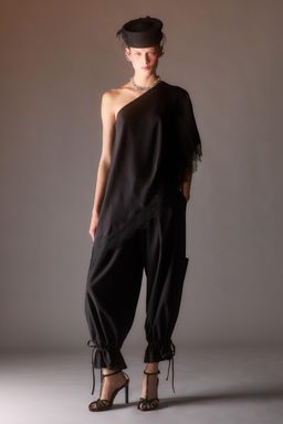BAGGY CARGO TROUSERS WITH TIES ZW COLLECTION