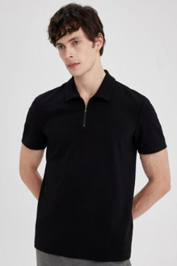 Regular Fit Fermuarl? K?sa Kollu Polo Tisort