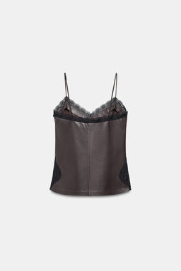 100% LEATHER LACE TOP ZW COLLECTION LIMITED EDITION - Zara фото 8