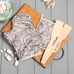 Набор подарочный Доляна Beauty for you: варежка 20х28 см, прихватка 17х17 см, 2 лопатки  фото 2