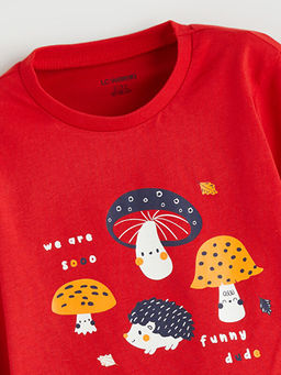 Bask?l? Erkek ?ocuk Pijama Tak?m