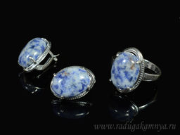 Кольцо Серьги с лазуритом размер 18