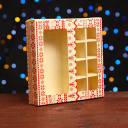 Коробка для конфет, 8 конфет и шоколадка, 17,7 х 17,7 х 3,8 см Вязанка