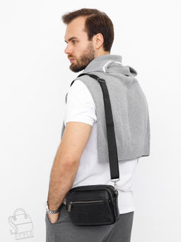 Сумка мужская кожаная 8615S black Fuzhiniao
