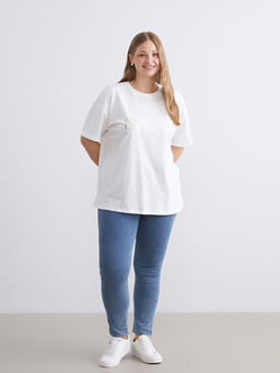 Beli Lastikli Slim Fit Kad?n Jean Pantolon