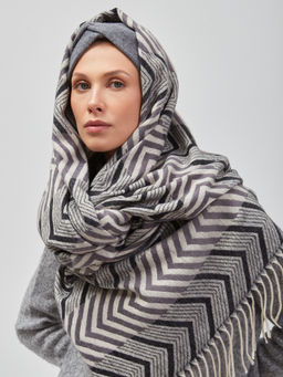 В составе шерсть и кашемир! теплый двусторонний палантин - Tantino фото 4