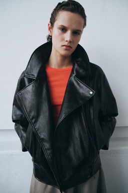 ZW COLLECTION LEATHER EFFECT JACKET - Zara фото 2