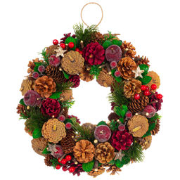 Новогоднее украшение венок 33*33*8 см "Тайна Рождества" круг