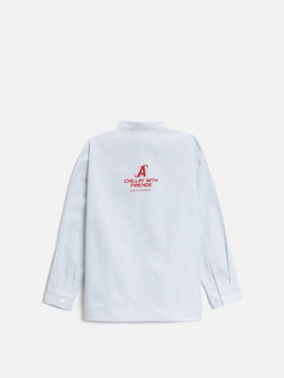 ACOOLA / Сорочка верхняя детская для мальчиков Valdis голубая полоска  фото 2