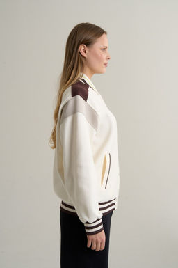 Бомбер Серо-белый ANTA SPORTS CLUB Knit Track Top  фото 4