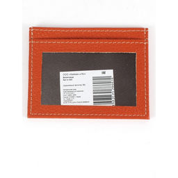 Обложка пропуск/карточка/проездной Croco-В-223 натуральная кожа оранжевый флотер (36) 265415