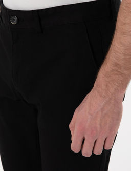 Siyah Slim Fit Kanvas Pantolon