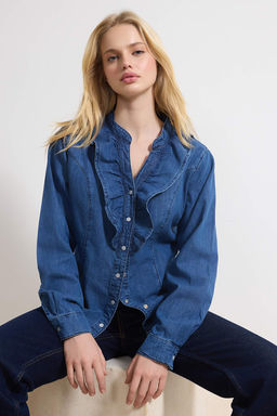 Mavi Bebe Yaka 100% Pamuk Denim Gomlek TWOSS26GO00027 - Trendyolmilla фото 3