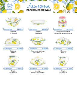 Чайн. наб. 12 пр. 300 мл 12,5*9,5*7 см Лимоны на ножке, NEW BONE CHINA - Elan gallery фото 40