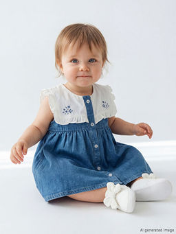 Bebe Yaka Nak??l? K?z Bebek Jean Elbise
