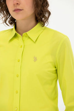 U. S. Polo Assn Женская неоново-желтая базовая рубашка с длинным рукавом - U.s. polo assn фото 7
