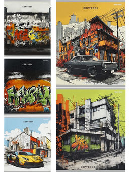 Цена за 2 шт. Тетрадь 48л. Prof-Press "Графика в городе" клетка (48-5138) лен