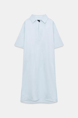 CAMISA T?NICA CON LINO ZW COLLECTION / Azul claro - Zara фото 4