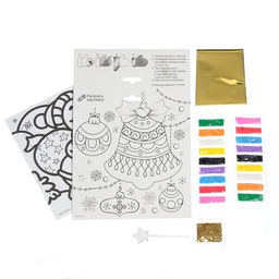 Цена за 2 шт. Фреска блёстками и фольгой на новый год «Снеговик», набор для творчества