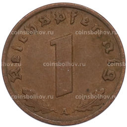 Монета 1 рейхспфенниг 1938 года A Германия
