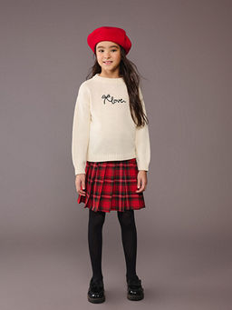 Bisiklet Yaka K?z ?ocuk Triko Kazak