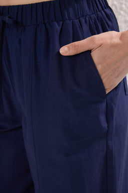 Trendyolmilla Lacivert Mat Dokulu Beli Lastikli Pantolon TWOSS25PL00120 фото 4